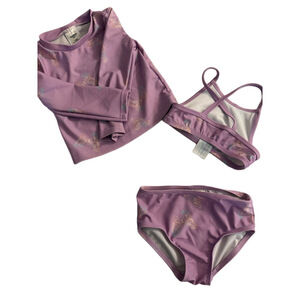 Baby Girls OshKosh B'gosh 18 Months Purple Butterfly Rashguard & Bikini Set